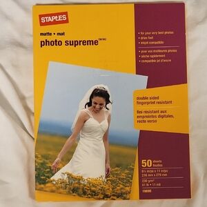 Staples Ultra Premium Matte Photo Paper 8.5" x 11" 50/Pack (19895-CC) new sealed